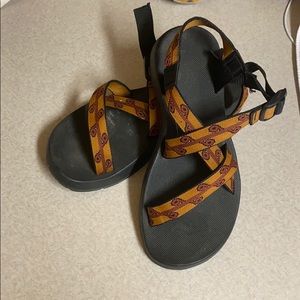 Chaco orange and red sandals